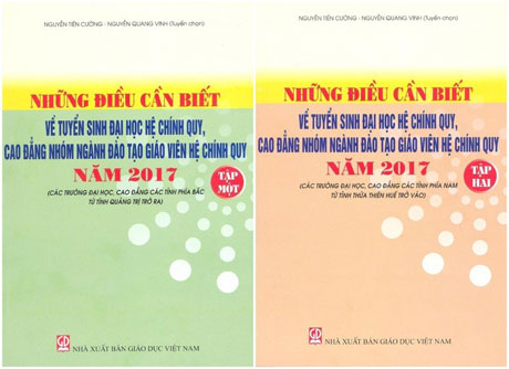Bìa cuốn sách những điều cần biết về tuyển sinh đại học năm 2017. Ảnh: Vietnamnet