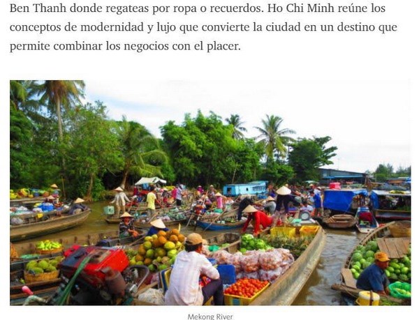 Bài viết về vẻ đẹp Việt Nam của doanh nhân Argentina Guillermo Perez Cena trên trang mạng Equilibrium Global. 