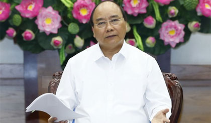 Thủ tướng Nguyễn Xuân Phúc phát biểu. Ảnh: Thống Nhất/TTXVN