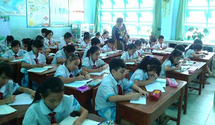 Học sinh Trường Tiểu học Lê Quý Đôn trong giờ học.