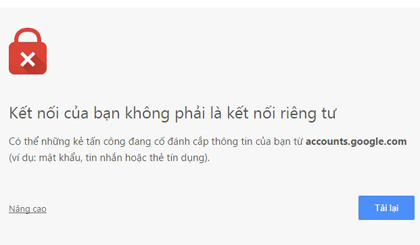 Lỗi không vào được Gmail trên Chrome.