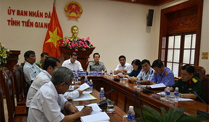 Quang cảnh tại điểm cầu Tiền Giang