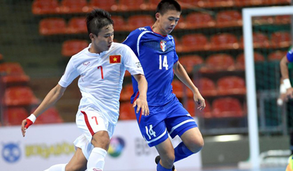 U20 Futsal Việt Nam (áo trắng) thắng ngoạn mục trước U20 Futsal Đài Loan. (Nguồn: Vietnam Futsal National Team)