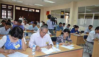 Thì sinh thi phần thi trắc nghiệm