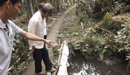 Hiện trường nơi bà Mai bị giết.