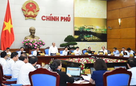Quang cảnh phiên họp Chính phủ thường kỳ tháng 5/2017. Ảnh: VGP/Quang Hiếu