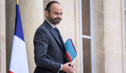 Thủ tướng Pháp Edouard Philippe tuyên bố chiến thắng thuộc về đảng Nền Cộng hòa Tiến bước. Ảnh: EPA