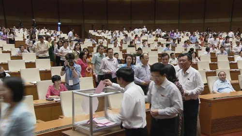 Các đại biểu bỏ phiếu bầu Thẩm phán toà án nhân dân Tối cao