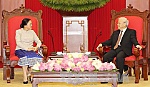 Tổng Bí thư tiếp Chủ tịch Quốc hội Lào