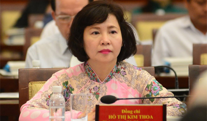 Thứ trưởng Hồ Thị Kim Thoa trong một phiên họp tại TP. Hồ Chí Minh. Ảnh: Quang Định/tuoitre.vn
