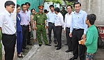 Chủ tịch UBND tỉnh kiểm tra di dời cống thoát nước