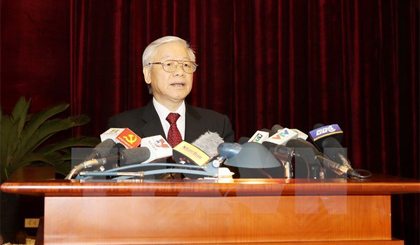 Tổng Bí thư Nguyễn Phú Trọng phát biểu khai mạc Hội nghị. Ảnh: Trí Dũng/TTXVN