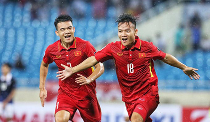 Thanh Trung mở tỷ số cho Việt Nam - Ảnh: Đức Cường 