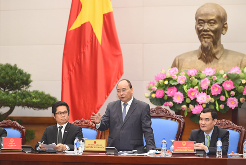 Thủ tướng khẳng định Chính phủ sẽ đổi mới, cải cách, kiến tạo hơn nữa; sẽ tiếp tục mở các diễn đàn đối thoại với doanh nghiệp ở các cấp độ, quy mô khác nhau để lắng nghe ý kiến. Ảnh: VGP/Quang Hiếu