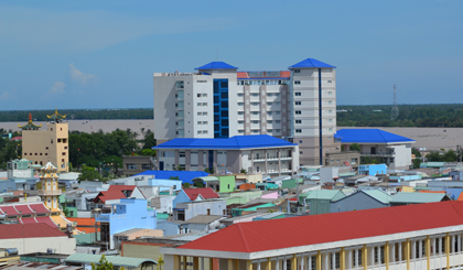 Khách sạn Mêkông - Mỹ Tho nhìn từ trên cao.