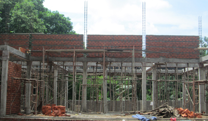Nhà Văn hóa xã đang được xây dựng, dự kiến hoàn thành vào cuối năm nay.