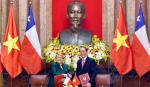 Chủ tịch nước Trần Đại Quang đón Tổng thống Chile Michelle Bachelet