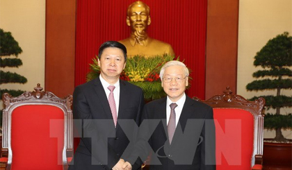 Tổng Bí thư Nguyễn Phú Trọng tiếp ông Tống Đào, Ủy viên Trung ương Đảng, Trưởng Ban Liên lạc Đối ngoại Trung ương, Đặc phái viên của Tổng Bí thư Đảng Cộng sản Trung Quốc Tập Cận Bình sang thăm và làm việc tại Việt Nam. Ảnh: Trí Dũng/TTXVN