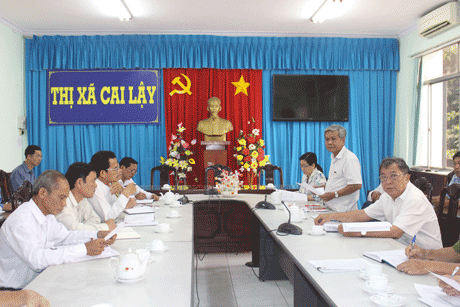 Kiểm tra công tác phòng, chống lụt, bão tại huyện Cai Lậy, TX. Cai Lậy.