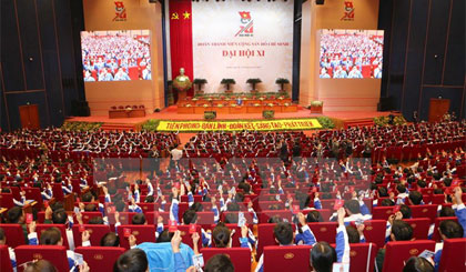 Toàn cảnh khai mạc phiên thứ nhất Đại hội Đại biểu toàn quốc Đoàn Thanh niên Cộng sản Hồ Chí Minh lần thứ XI, nhiệm kỳ 2017-2022. Nguồn: TTXVN