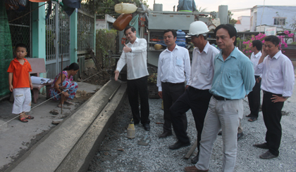 Kiểm tra tiến độ thi công đường Trần Ngọc Giải