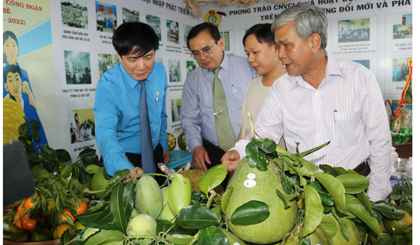 Đồng chí Bùi Văn Cường, Ủy viên Ban Chấp hành Trung ương Đảng, Chủ tịch Tổng Liên đoàn Lao động Việt Nam và đồng chí Võ Văn Bình, Phó