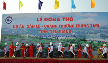  Lãnh đạo tỉnh tham gia nghi thức động thổ Dự án Sân lễ - QTTT tỉnh.