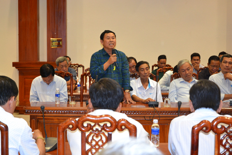 Đại diện Công ty cổ phần Thương mại Đầu tư Dầu khí Nam Sông Hậu phát biểu.