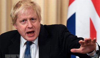 Ngoại trưởng Anh Boris Johnson phát biểu họp báo tại Moskva, Nga. Nguồn: AFP/TTXVN