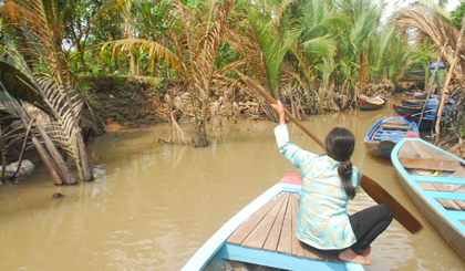 Sạt lở ở rạch bà Ngoạn.