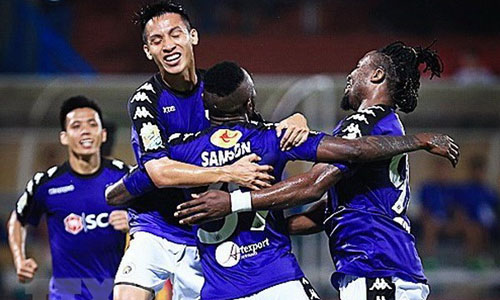 Hà Nội FC nối dài mạch trận bất bại. (Ảnh: Trọng Đạt/TTXVN)