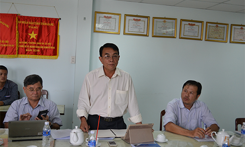 Lãnh đạo Sở LĐTB&XH phát biểu tại buổi Đoàn giám sát đến làm việc