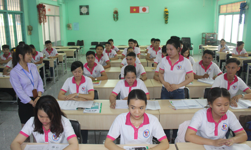 Các học viên sẽ được học tiếng Nhật cơ bản tại Trung tâm Dịch vụ việc làm tỉnh Đồng Tháp khi đi làm việc tại Nhật Bản.