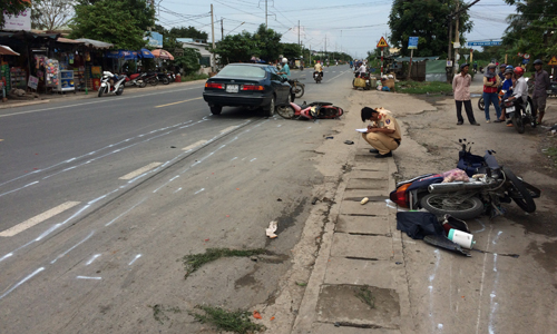 Hiện trường TNGT trên QL.50.