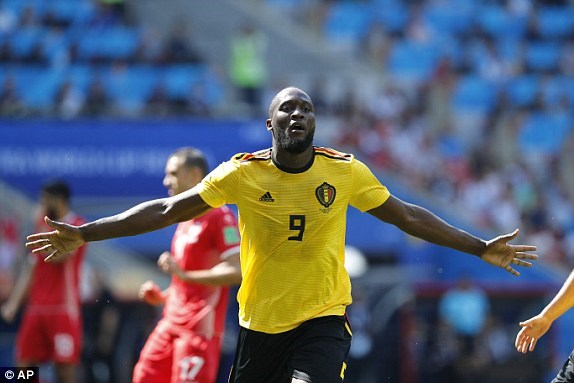 Lukaku lập cú đúp cho tuyển Bỉ.Ảnh: AP