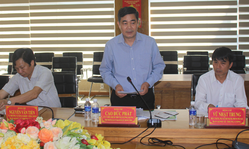 Phó Trưởng ban Thường trực Ban Kinh tế Trung ương Cao Đức Phát phát biểu tại buổi làm việc.