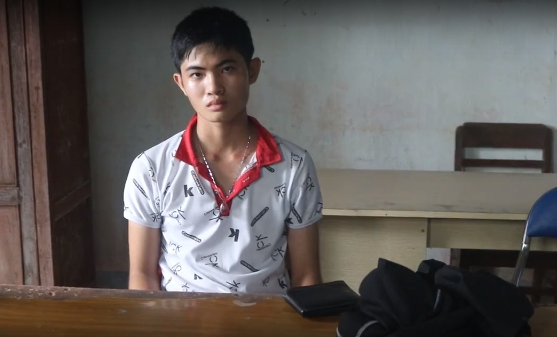 Đối tượng Phúc tại cơ quan Công an.