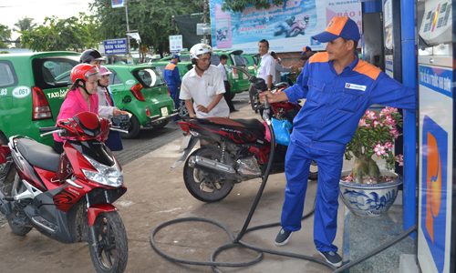 Cửa hàng kinh doanh xăng dầu của Petrolimex Tiền Giang.