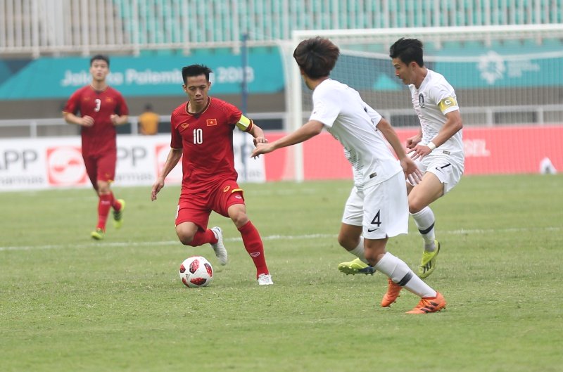 Olympic Việt Nam đã không thể tạo nên bất ngờ trước Olympic Hàn Quốc. Ảnh: Vietnamnet.vn