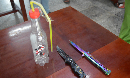 Tang vật tại hiện trường.