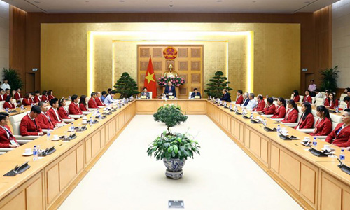 Quang cảnh buổi gặp mặt. (Ảnh: Thống Nhất/TTXVN)
