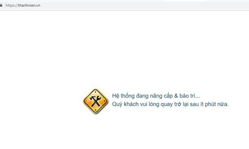 Ảnh chụp giao diện trang web thanhnien.vn vào đầu giờ chiều ngày 23/9. (Ảnh chụp màn hình)