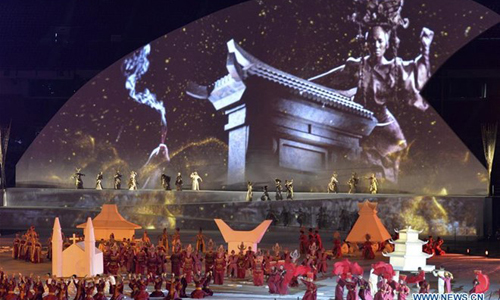 Hình ảnh tại lễ khai mạc Asian Para Games 2018. (Nguồn: Xinhua)