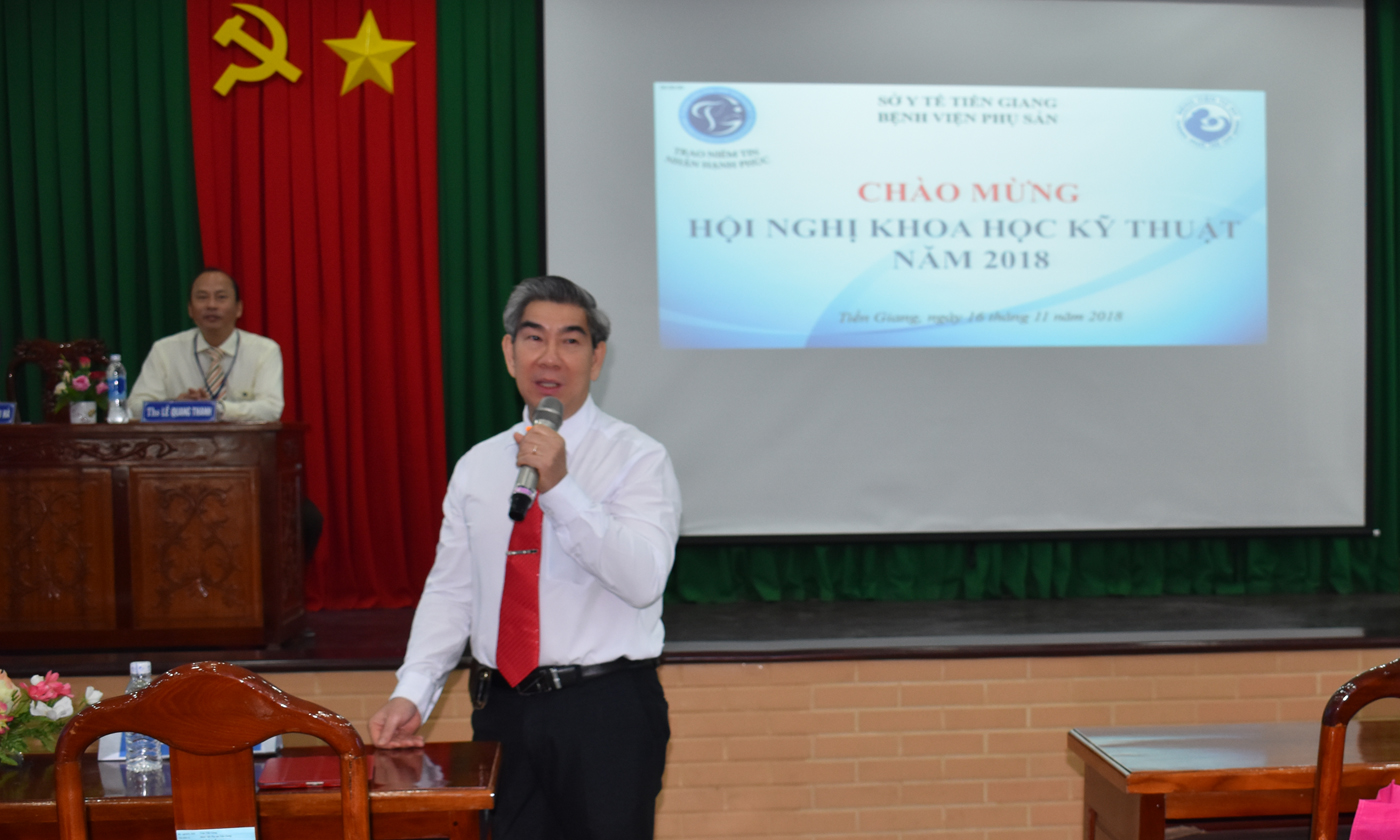 Đồng chí Trần Thanh Thảo, Giám đốc Sở Y tế phát biểu chào mừng hội nghị