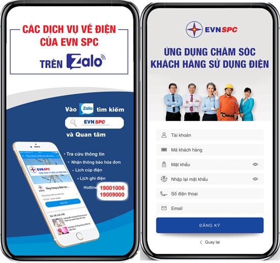 Các dịch vụ về điện trên Zalo.