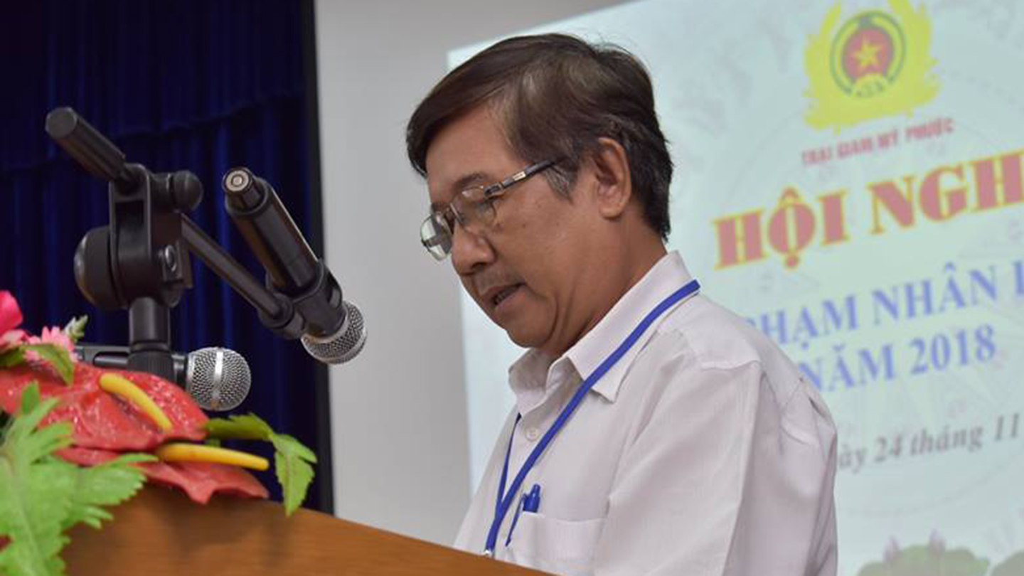 Đại diện gia đình phạm nhân phát biểu.