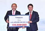 Sau chiến thắng, HLV Park Hang-seo trân trọng nói lời cảm ơn bầu Ðức