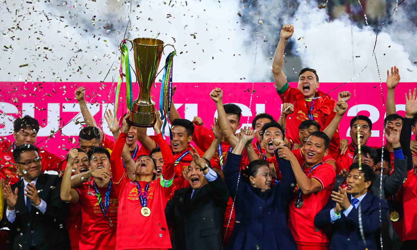 Chức Vô địch AFF Suzuki Cup 2018 khép lại năm thành công của bóng đá Việt Nam.                                                     Ảnh: tuoitre