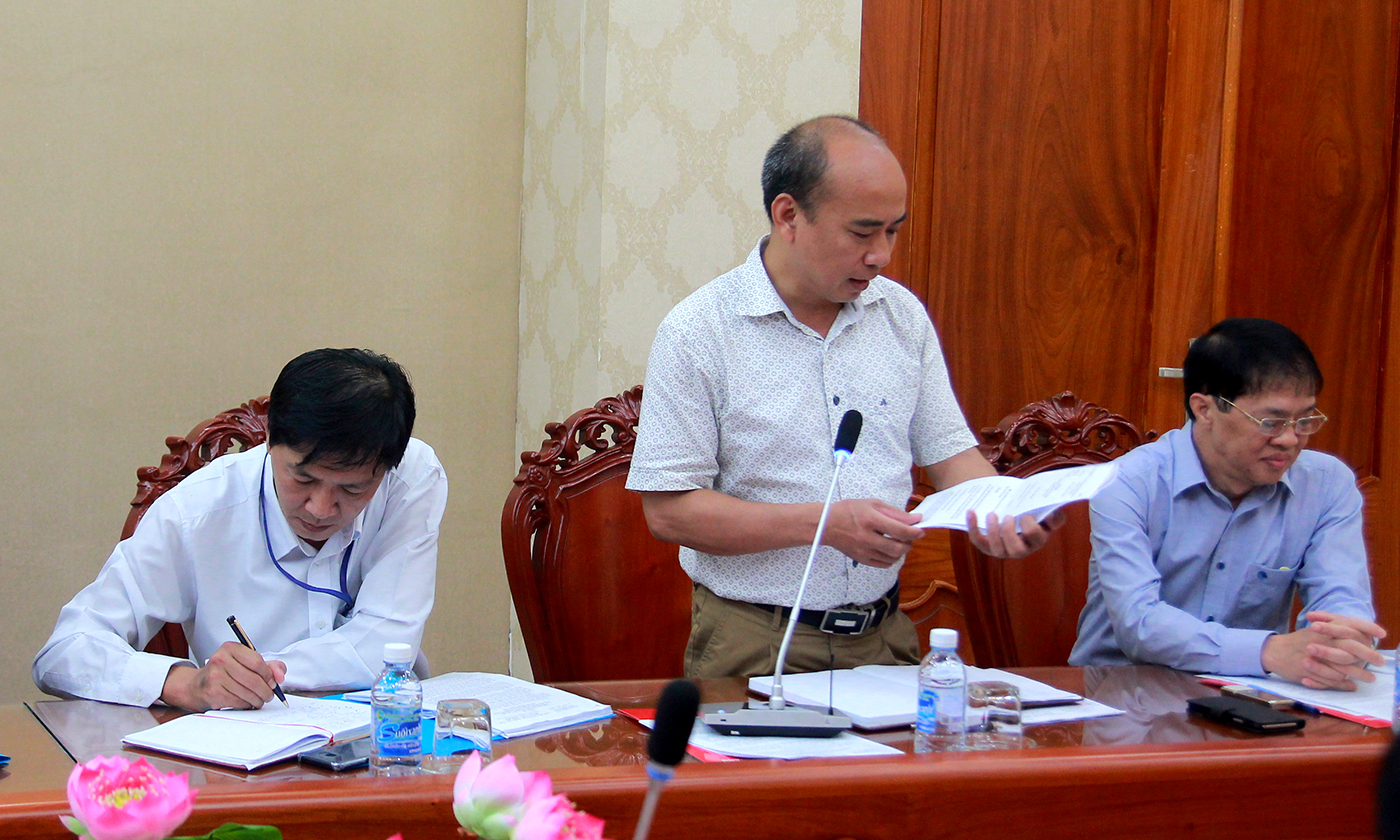 Đại diện lãnh đạo Vụ Quốc phòng, an ninh (thuộc bộ Kế hoạch và Đầu tư) phát biểu ý kiến.
