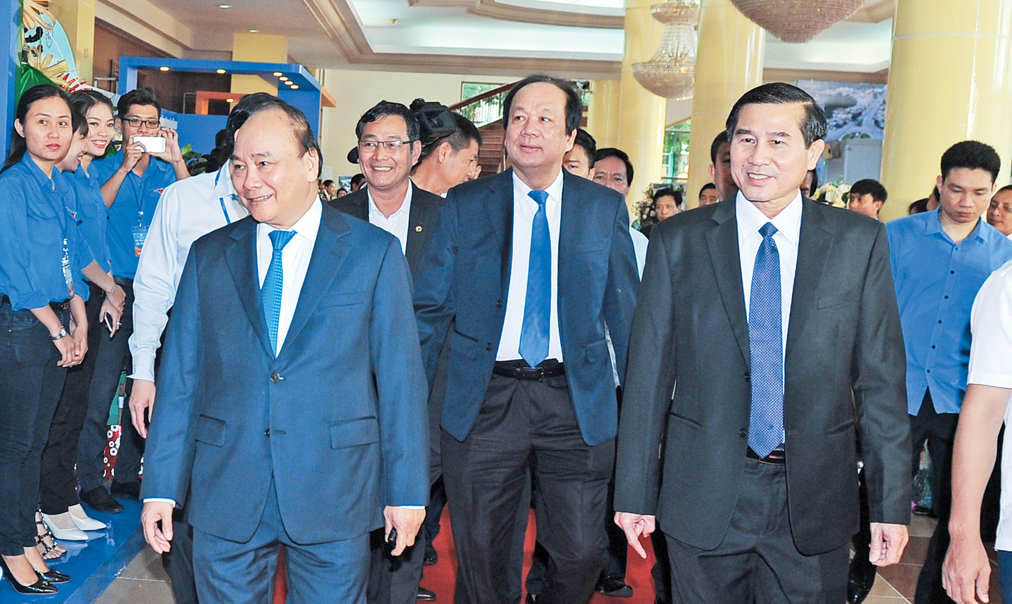 Thủ tướng Chính phủ Nguyễn Xuân Phúc dự Hội nghị Xúc tiến đầu tư tỉnh Tiền Giang năm 2018. Ảnh:  DUY NHỰT
